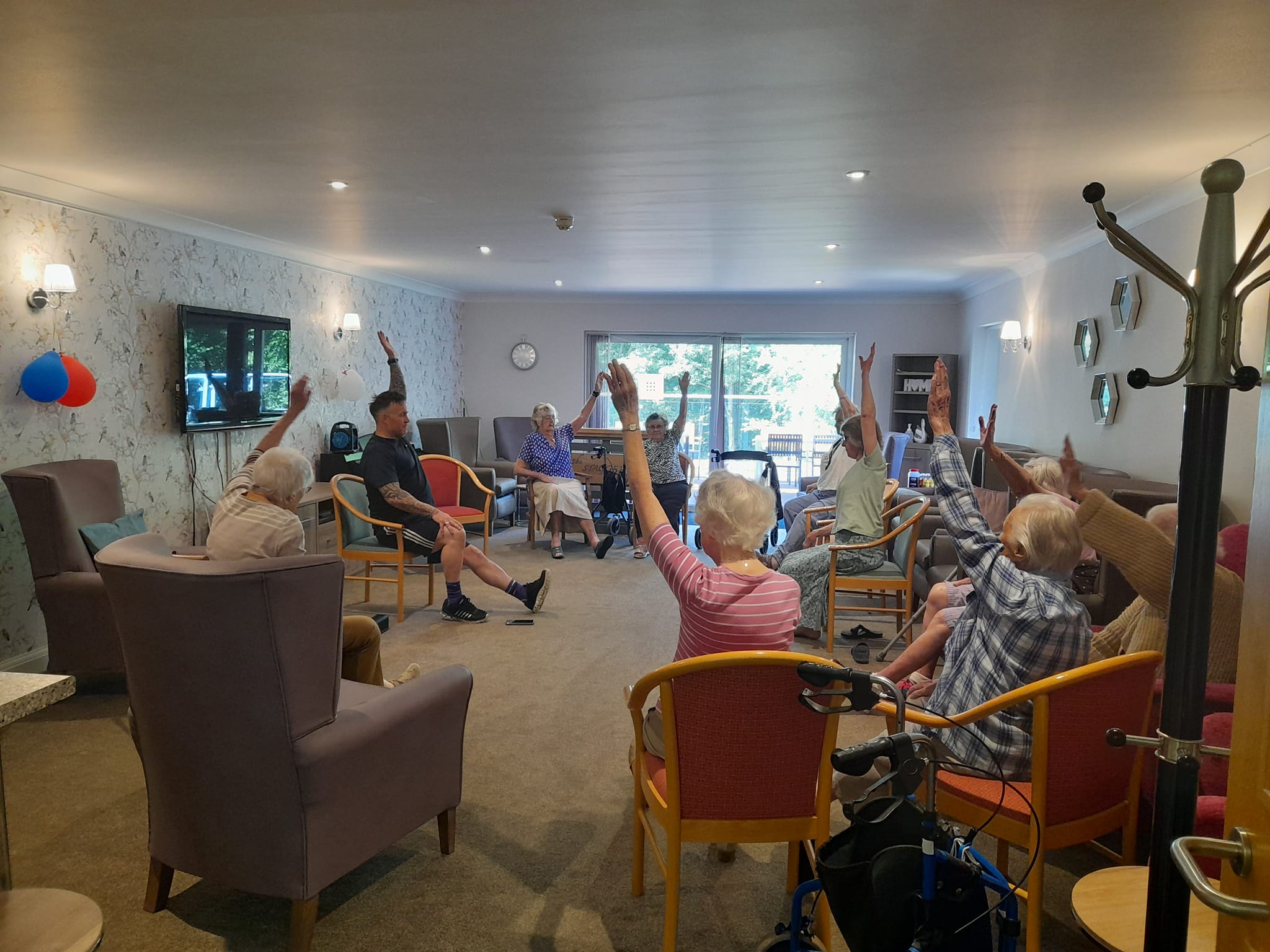 Knightwood residents seated exercise