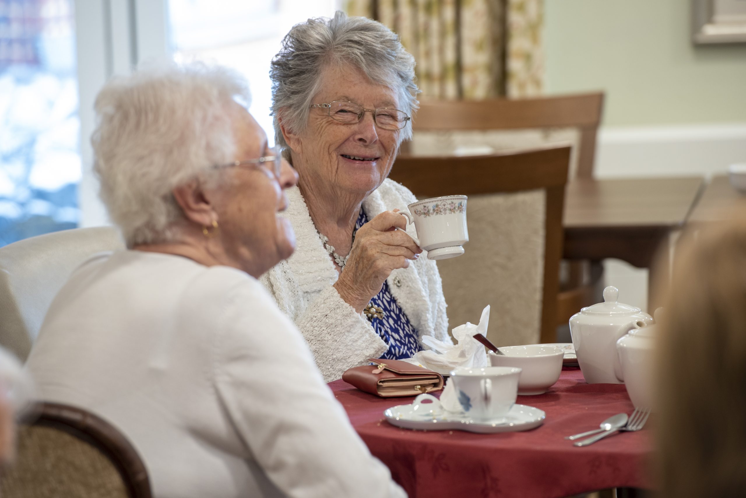 Otterbourne Hill residents having afternoon tea