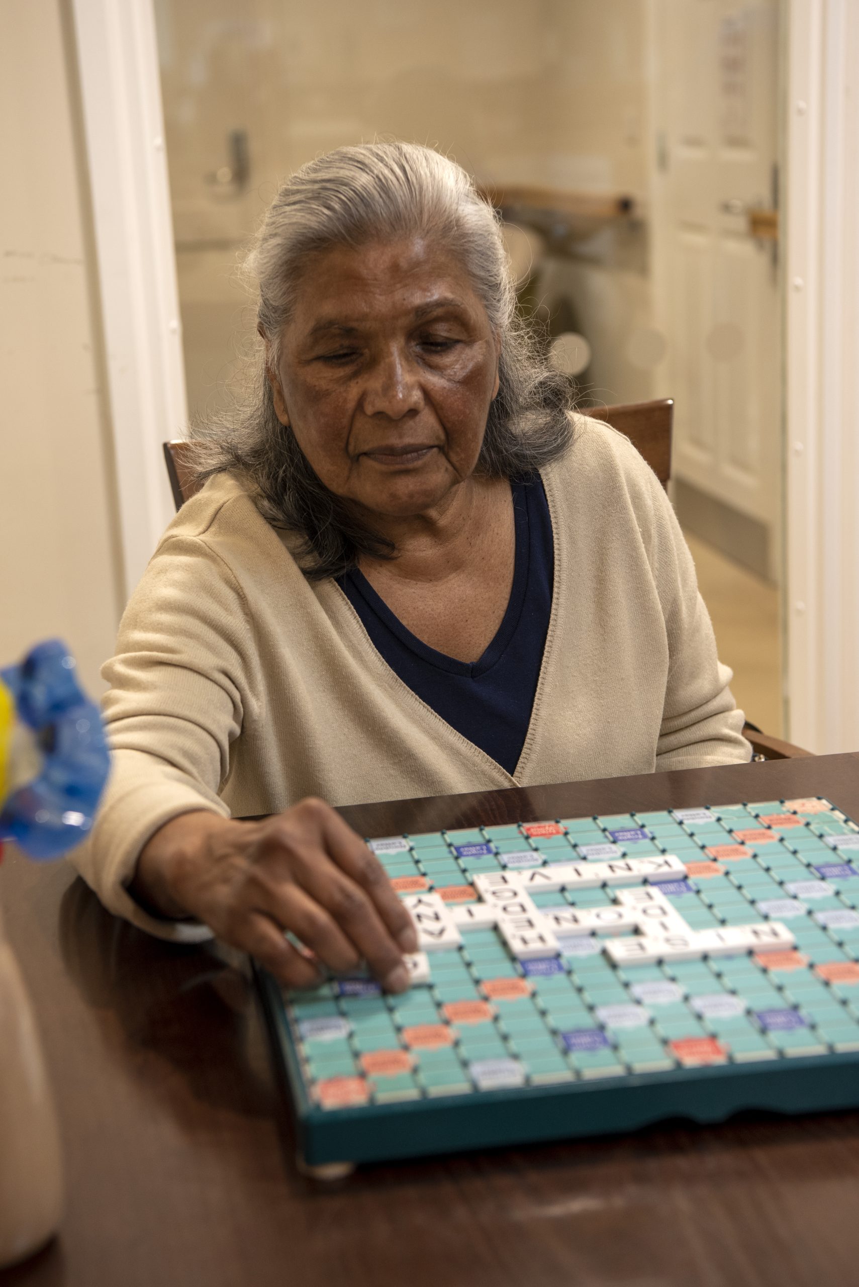 Otterbourne Hill resident playing scrabble