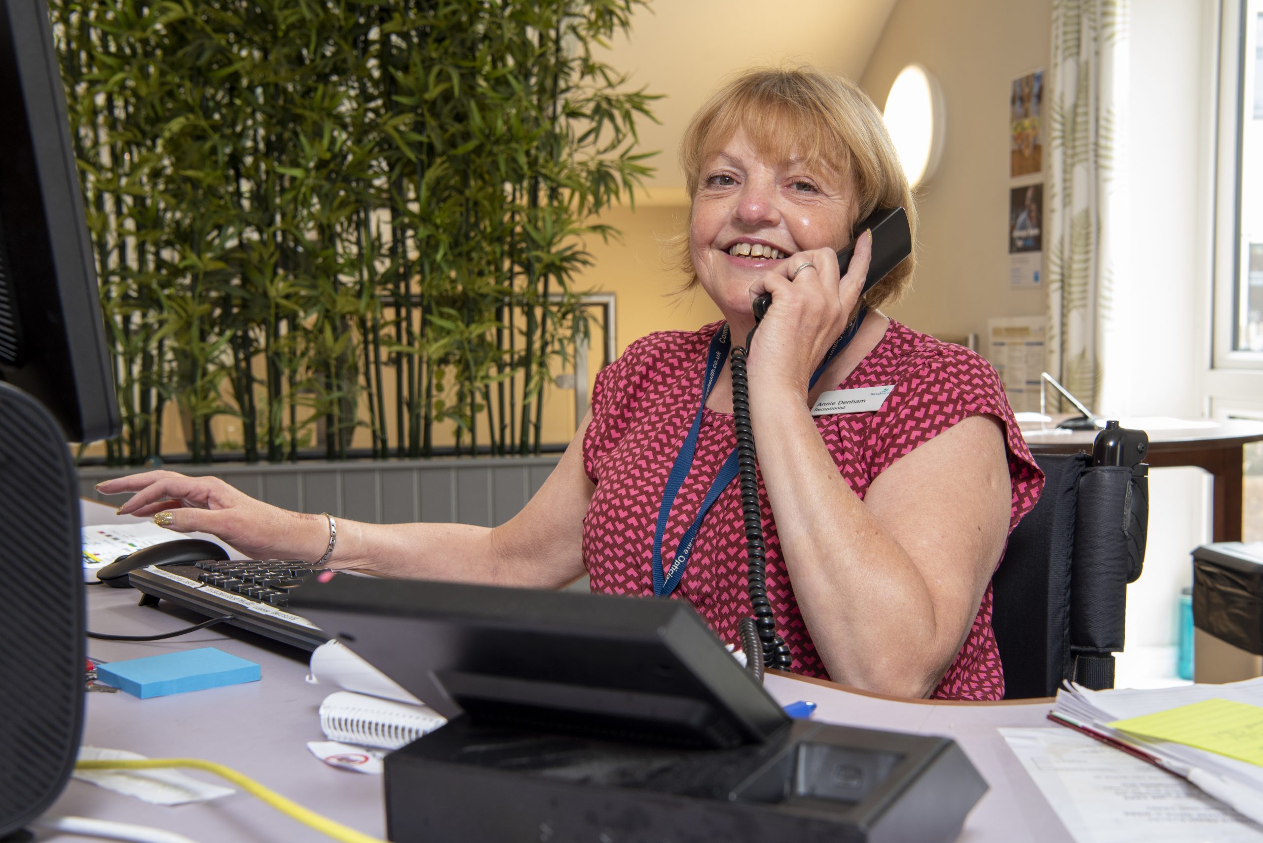 Otterbourne Hill administrator on telephone